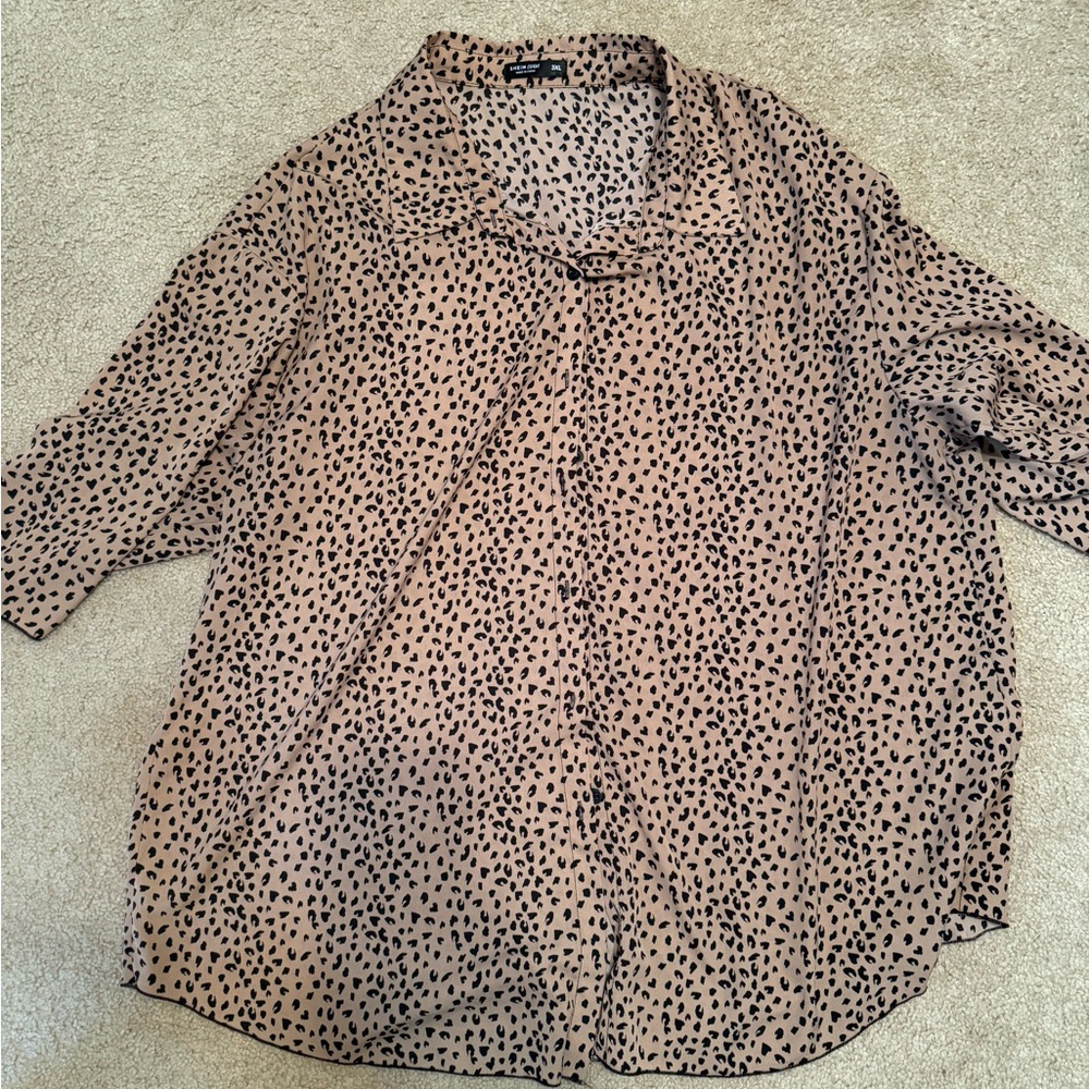 SHEIN Leopard Print Button Down Shirt